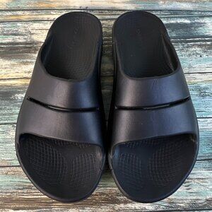 OOFOS OOahh Recovery Slide Sandals Mens Size 10 Black Rubber Comfort Slip Ons